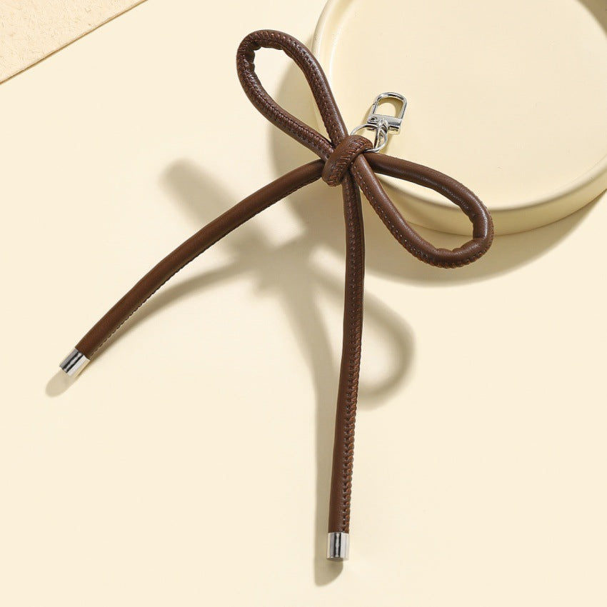 Wholesale Leather bow lanyard keychain