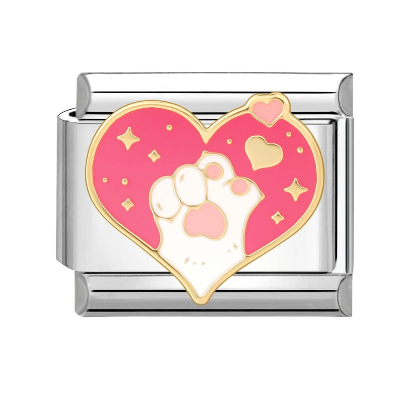 Wholesale  9mm Italian Charm Starter Bracelets DIY square Single Section Creative Stainless Steel Composable Bracelet