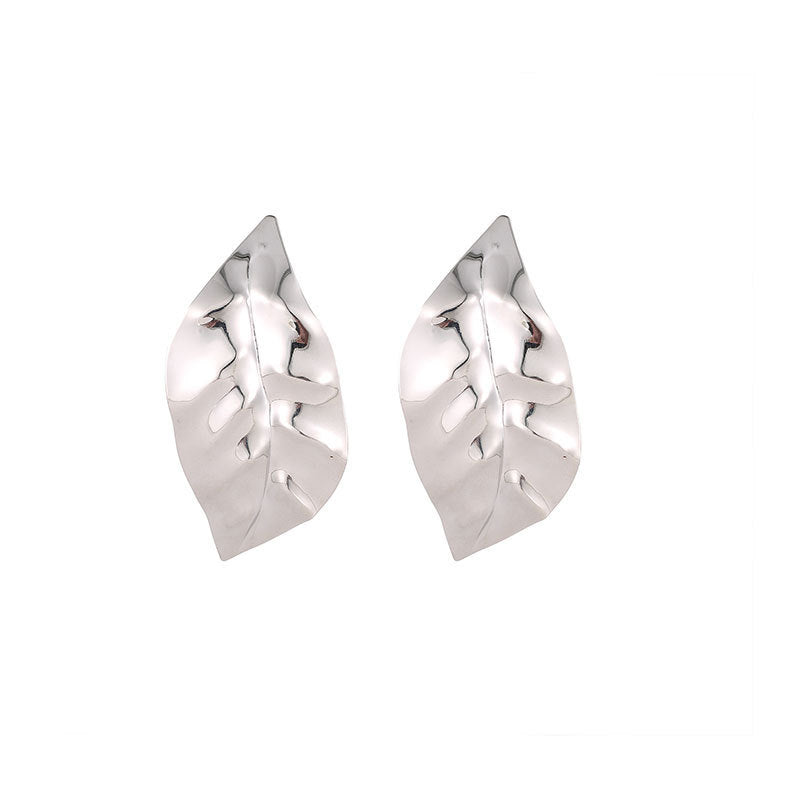Wholesale Titanium steel pleated geometric  irregular round square lovely earrings