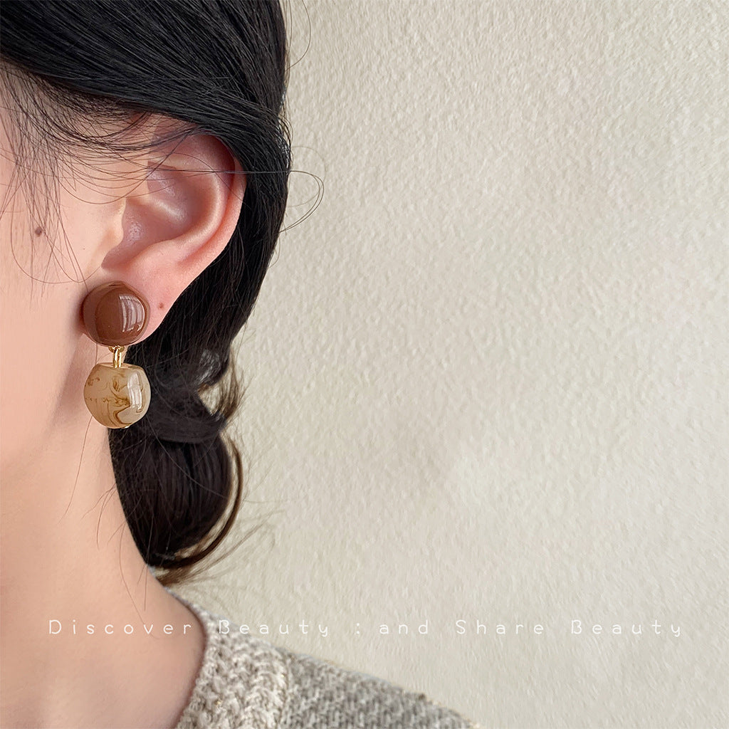 Wholesale Retro Vintage Maillard Cute Acrylic Earrings