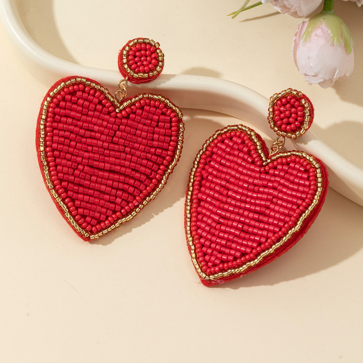 Wholesale Love Rice Bead Valentine's Day Earrings