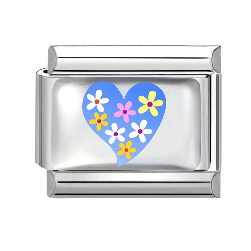 Wholesale Butterfly Heart Cartoon Design Stainless Steel Modular DIY Bracelet for Everyday Wear