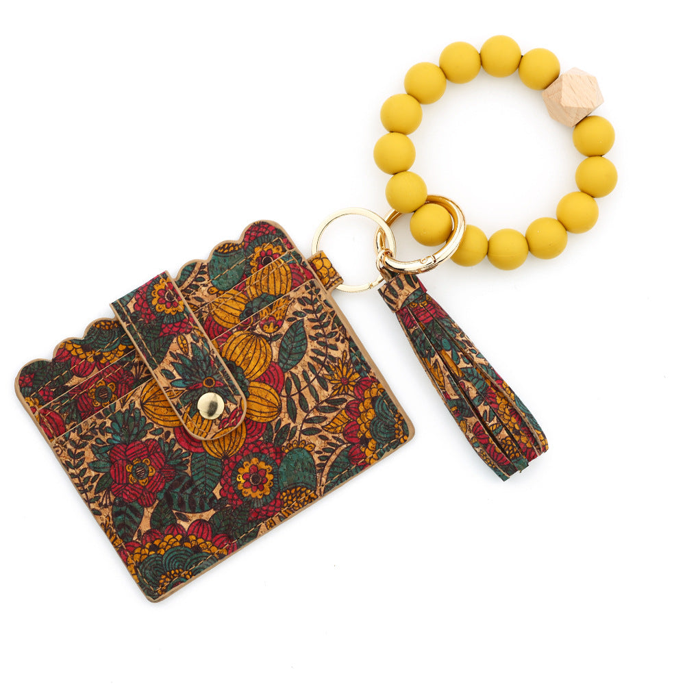 Wholesale 10PCS  Small Wallet Silicone Bead Bracelet Wristlet Keychain