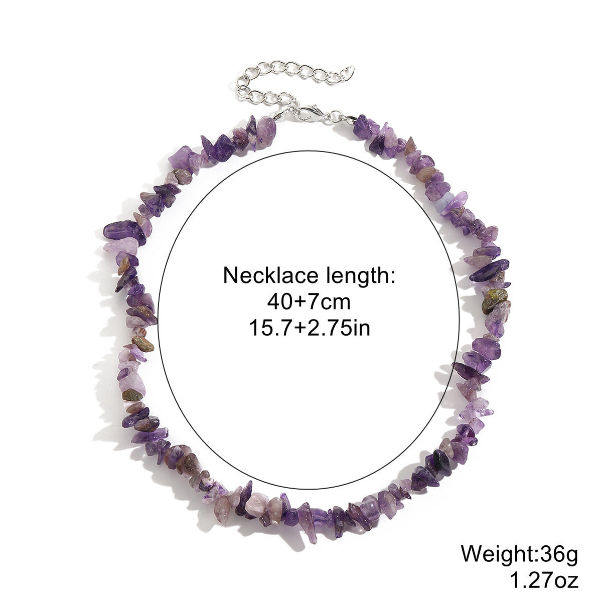 Wholesale  Necklace Bohemian Style Colorful Gravel Ins Necklace Women' s Natural Stone Beaded Necklace