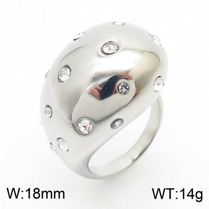Wholesale Titanium Steel Diamond Drop Open Ring Adjustable Rings ACC-RS-RuiMasi001
