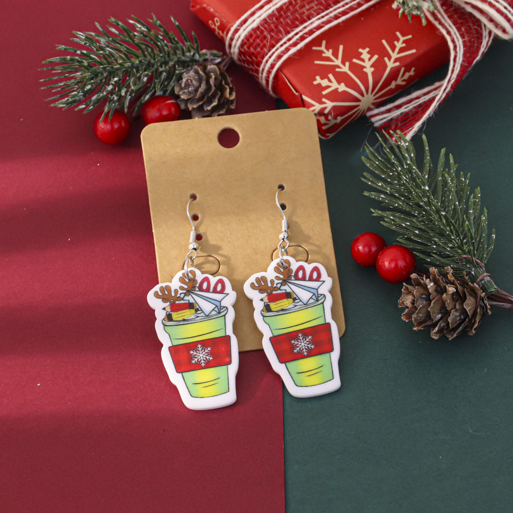 Wholesale Festive atmosphere Christmas earrings for women niche party gift acrylic earrings