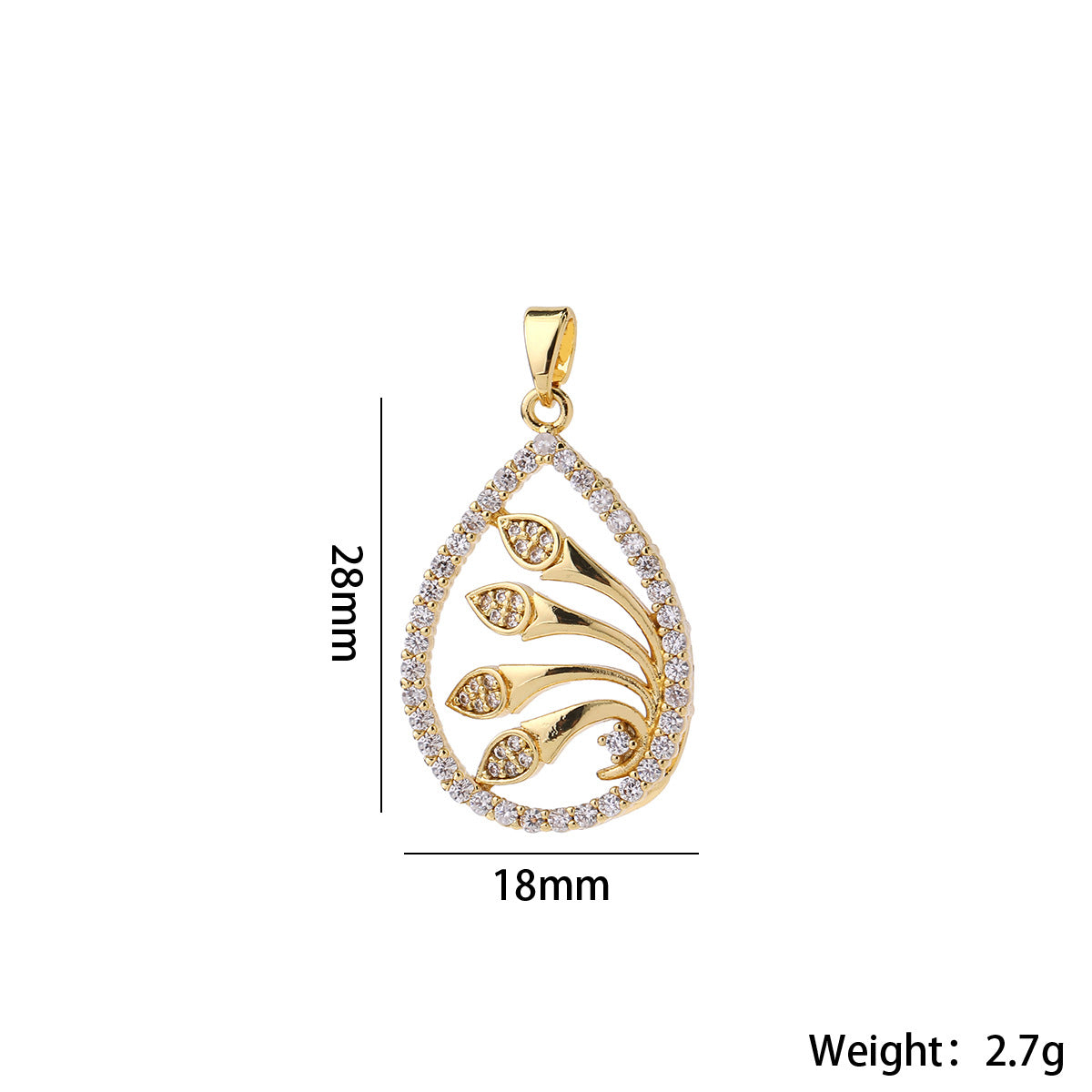 Wholesale Lip Shape Zircon Pendant Gold Plated Necklace Charm DIY Jewelry Making Fashion Accessory