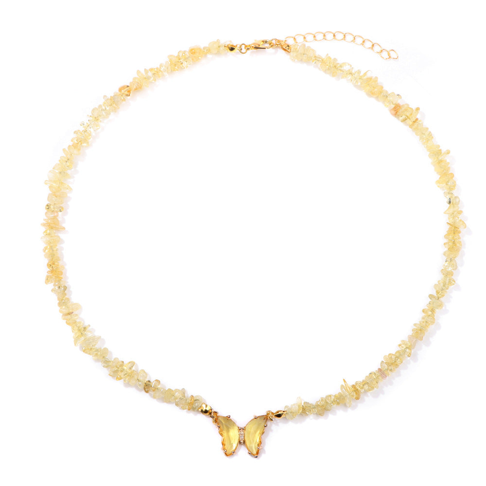 Wholesale Agate Bead Necklace with Artificial Crystal Pendant,  Geometric Handmade Jewelry Accessory for Women Everyday Wear