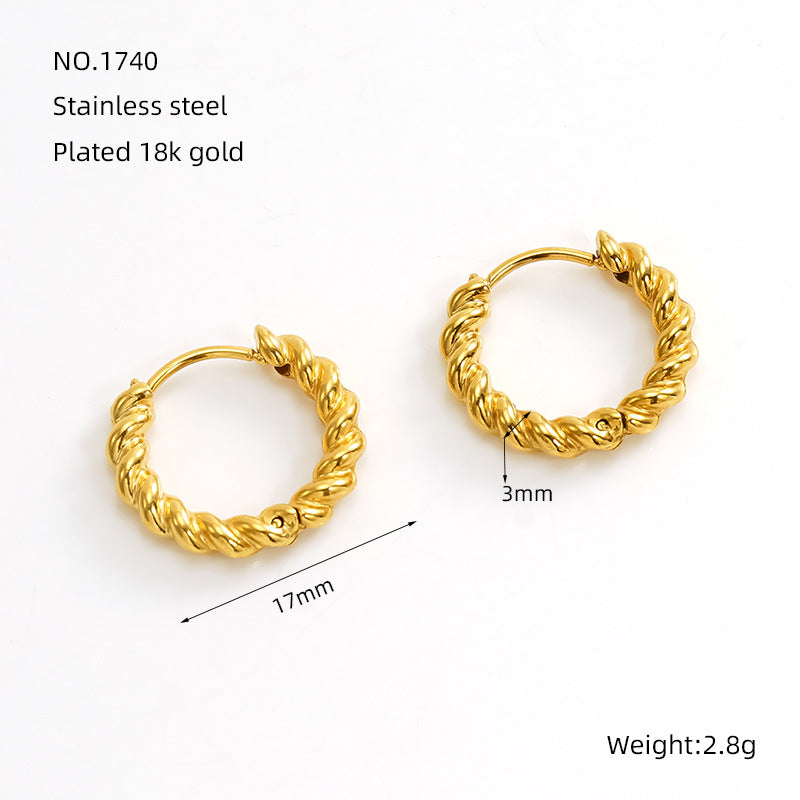 Wholesale Titanium Steel Gold-plated Earrings
