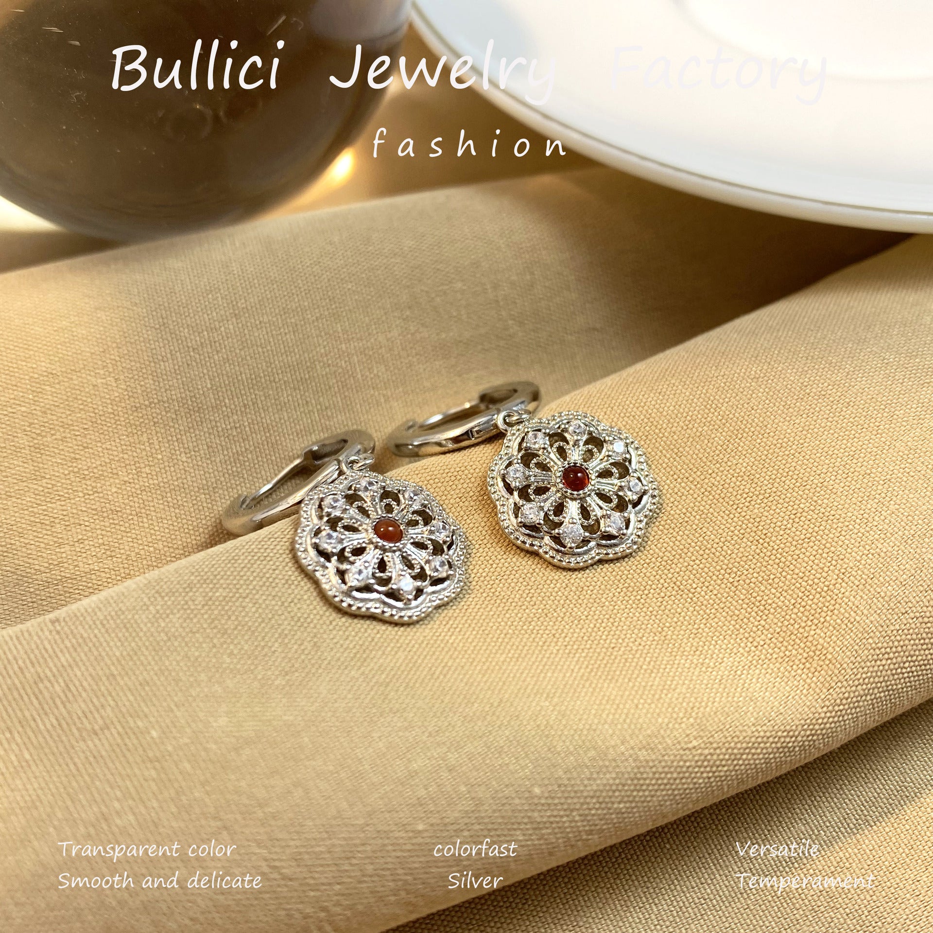 Wholesale  s925 sterling silver earrings eight-star boundless ring earrings