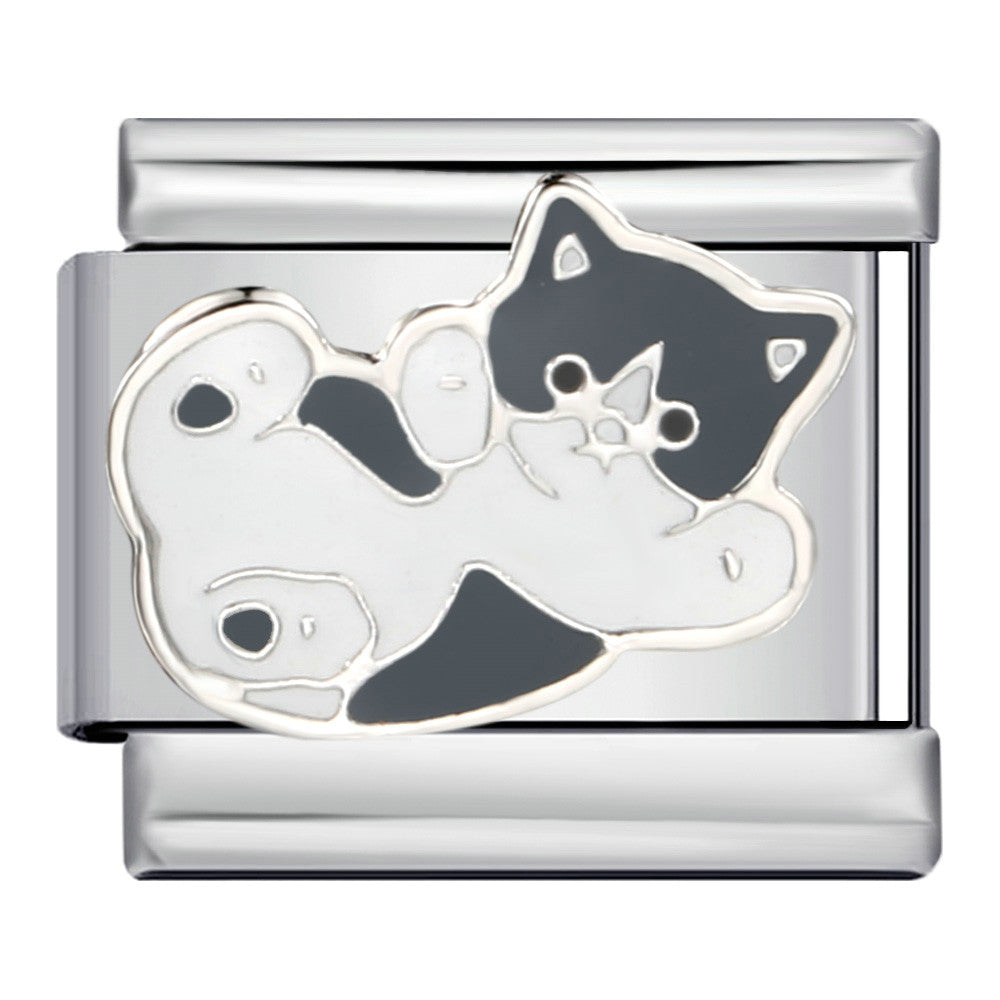 Wholesale titanium steel welding oil drop bracelet cartoon DIY Italian module Charms