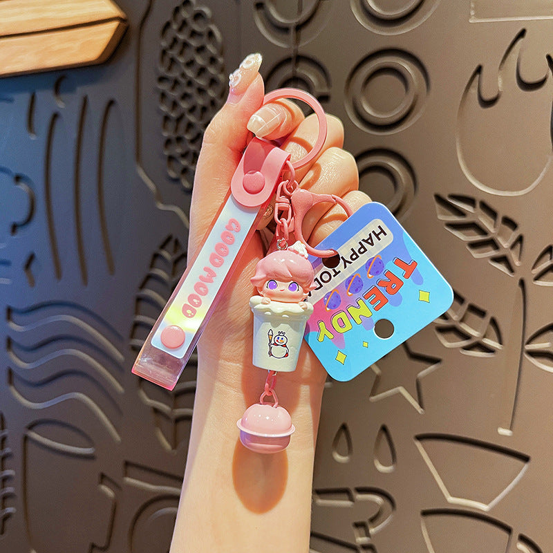 Wholesale Cartoon Cute Milk Tea Cup PVC Keychains ACC-KC-HangLi019