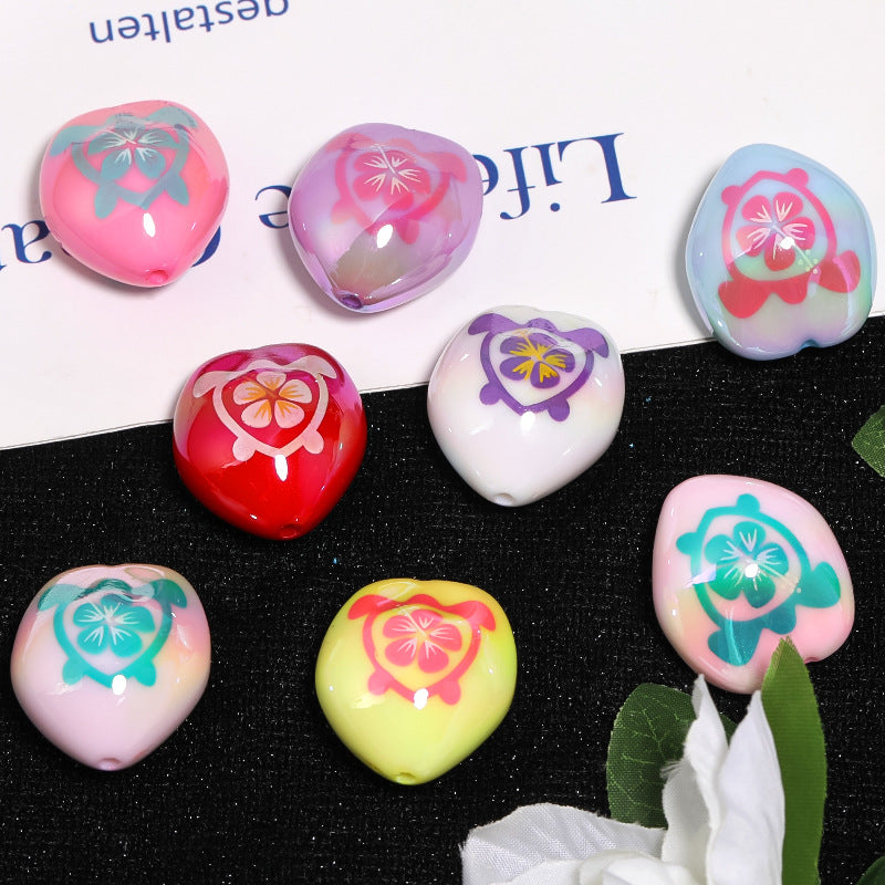 Wholesale 20pcs Cartoon Cherry Blossom Turtle Acrylic Goose Soft Stone Beads Diy Accessories ACC-BDS-BLG110