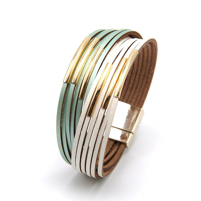 Wholesale multi-layer woven leather bracelet
