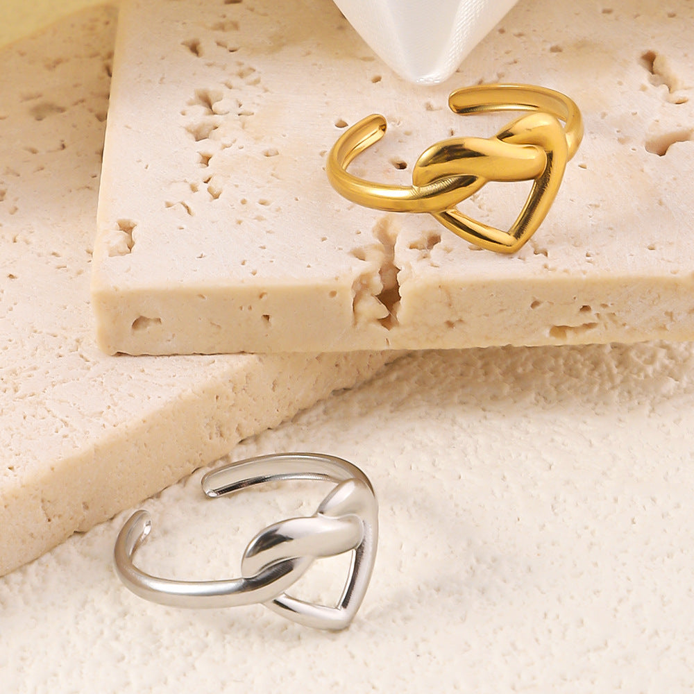 Wholesale Titanium Steel Ring Gold Plated Niche Light Luxury  Ring