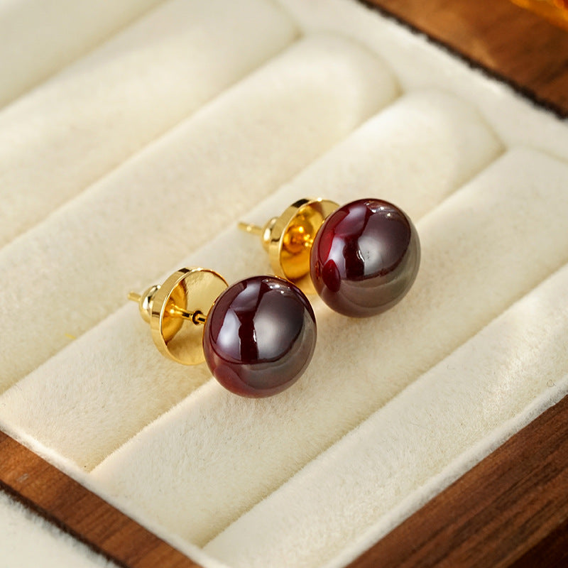 Wholesale Unique All-match  Red Bean Earrings