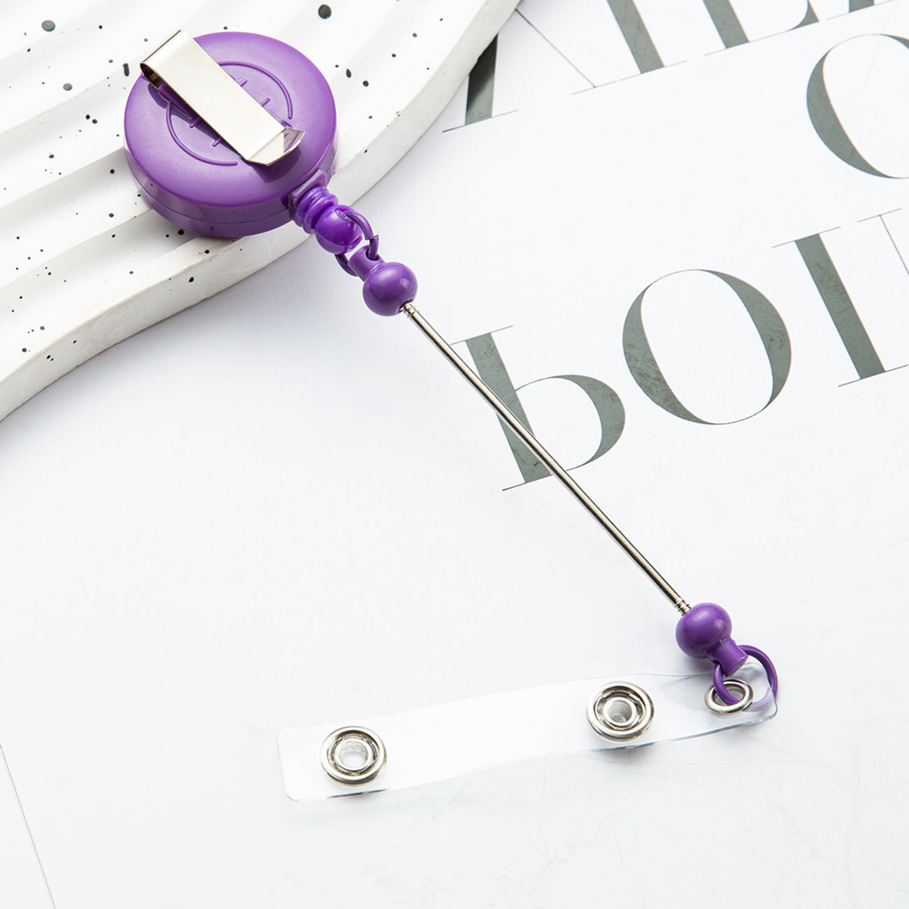 Wholesale Badge Reels Beadable Retractable Easy-Pull Button Badge ID Keychain ACC-KC-HuaH004