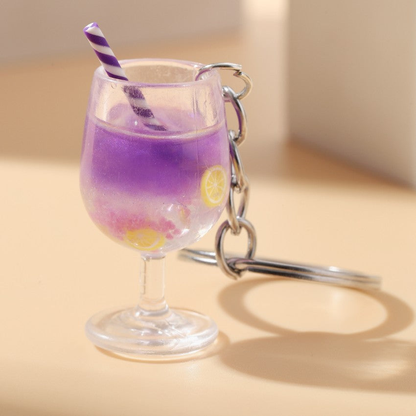 Wholesale Luminous Fruit Lemon Slice Goblet Plastic Keychain ACC-KC-RongR058