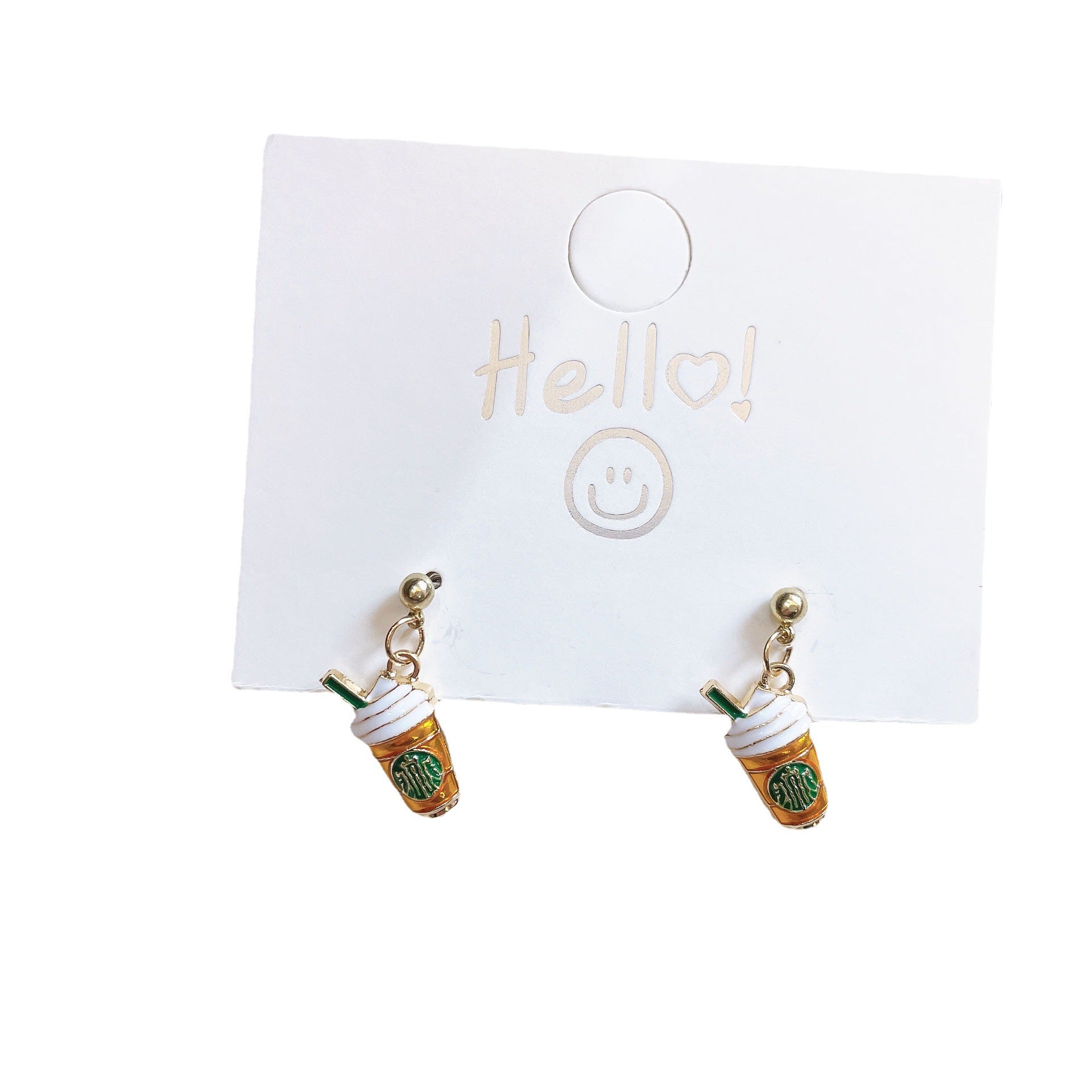 Wholesale Cute Coffee Cup Metal Earrings ACC-ES-Yijia007
