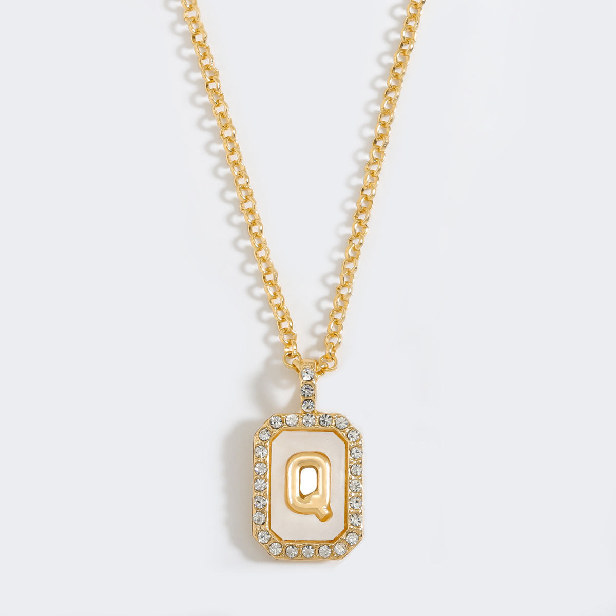 Wholesale Letter Diamond Set Alloy Necklace ACC-NE-JiaQi001