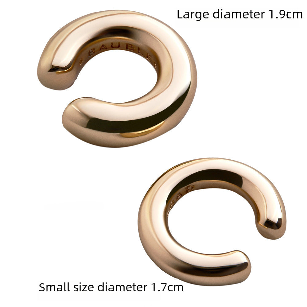 Wholesale  smooth plain ring ear clip retro earrings