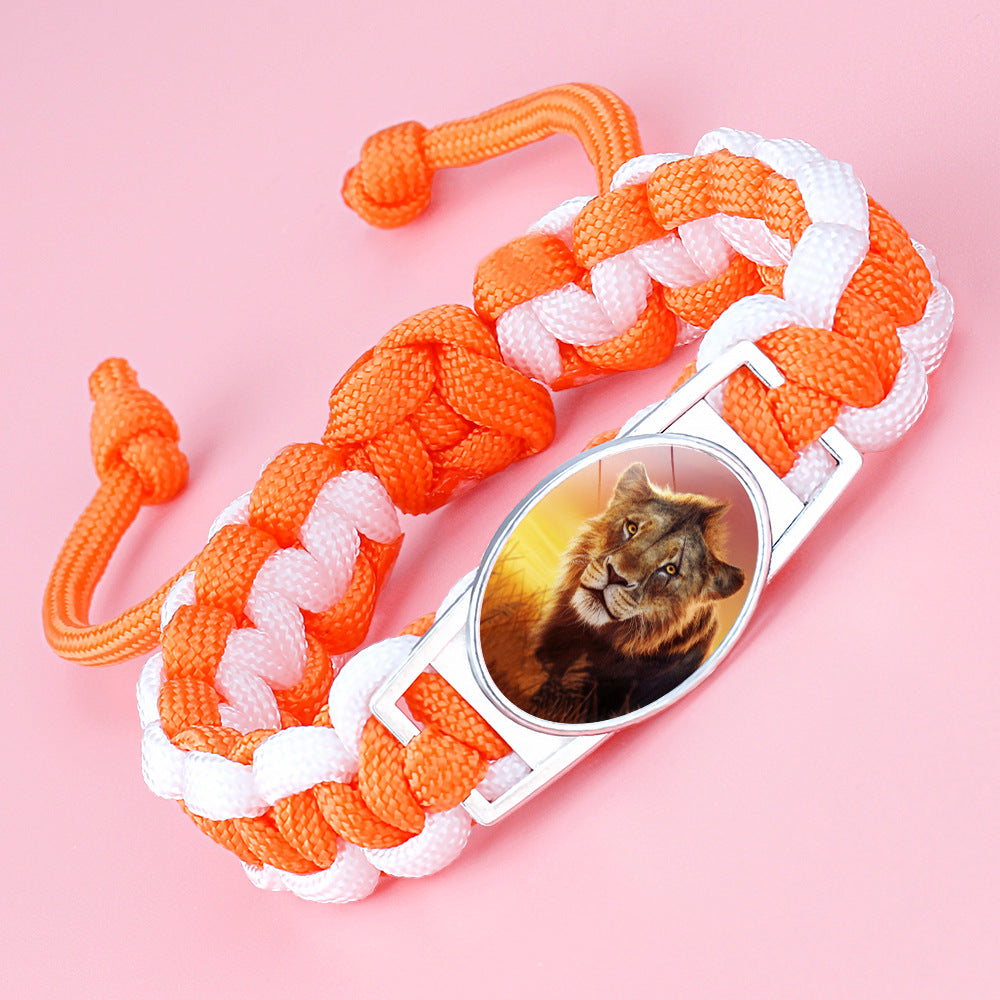 Wholesale Braided animal lion adjustable bracelet
