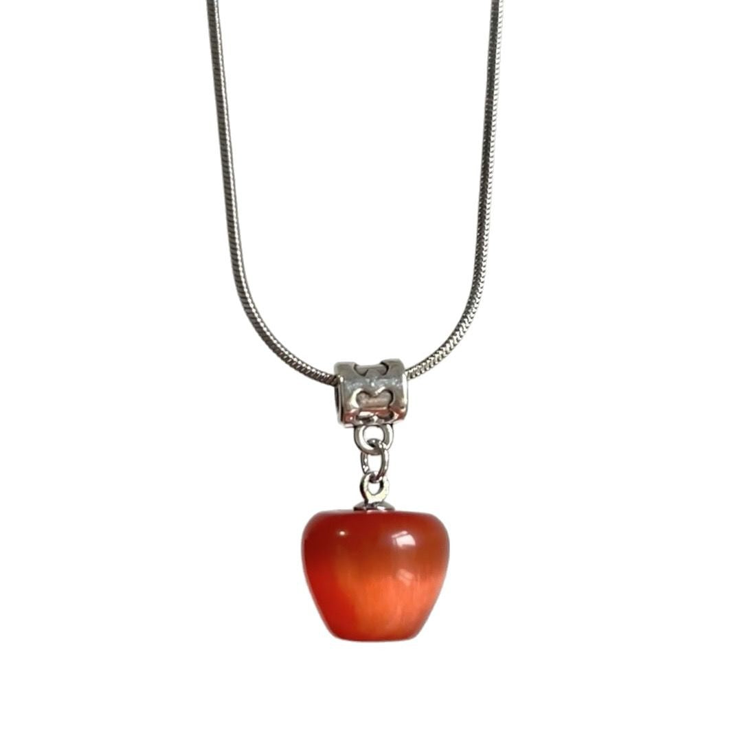 Wholesale Heart Red Apple  Necklace