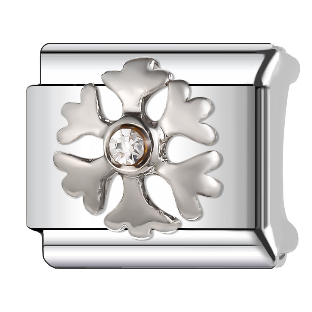 Wholesale Italian Charm Bracelet 9mm DIY Splicing Diamond Light Luxury Series Stainless Steel Composable Bracelet