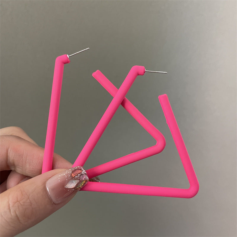 Wholesale Candy Color Geometric Square Circle C Shape Earrings