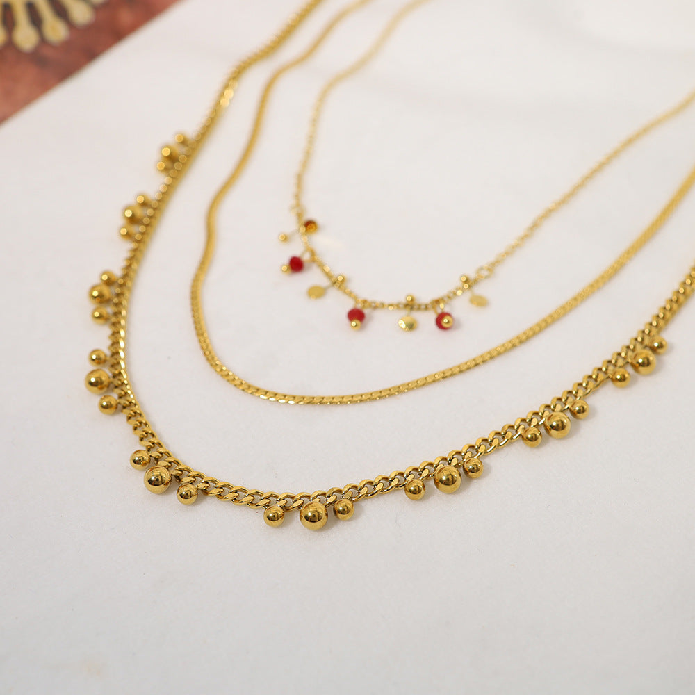 Wholesale Stacked Stainless Steel Necklace Plated 18K Gold Bohemian  Snake Chain