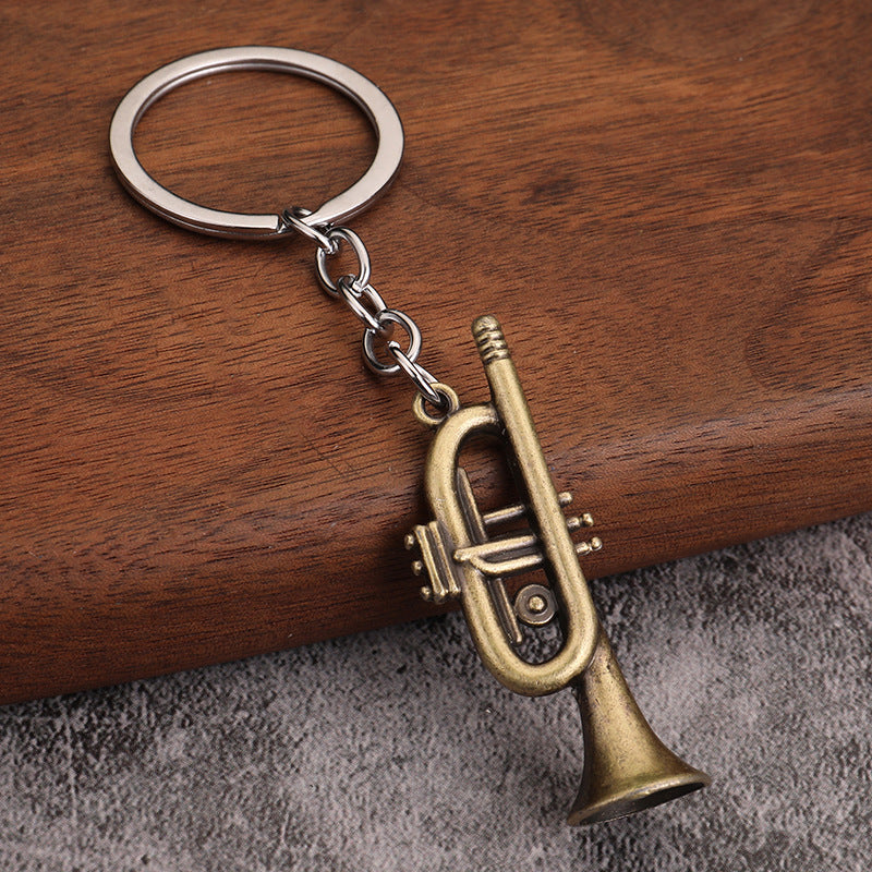 Wholesale Mini Musical Instrument Saxophone Metal Keychain