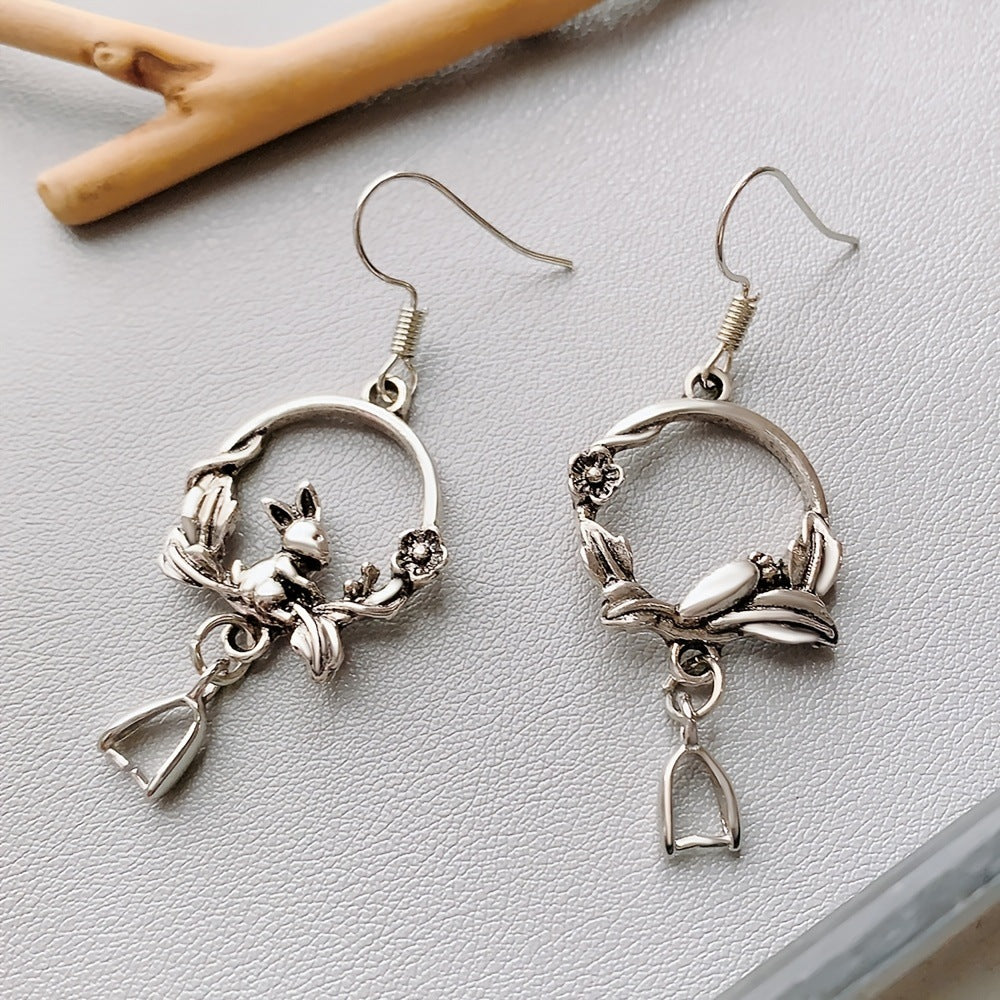 Wholesale antique silver rabbit earrings