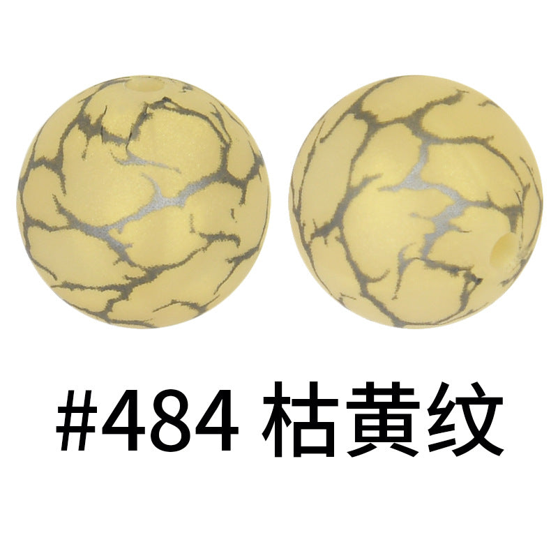 Wholesale 50pcs 15mm Colorful Crack Printed Silicone Balls DIY Beaded Accessories ACC-BDS-HeSheng050