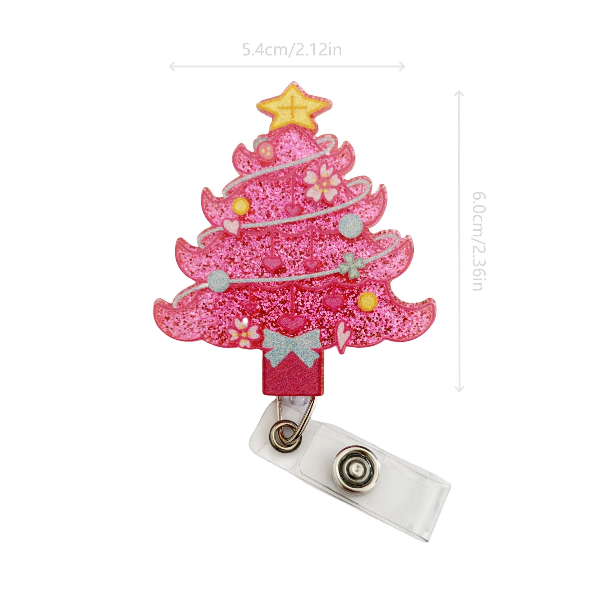 Wholesale  Christmas Tree Cartoon Badge Reels Keychains