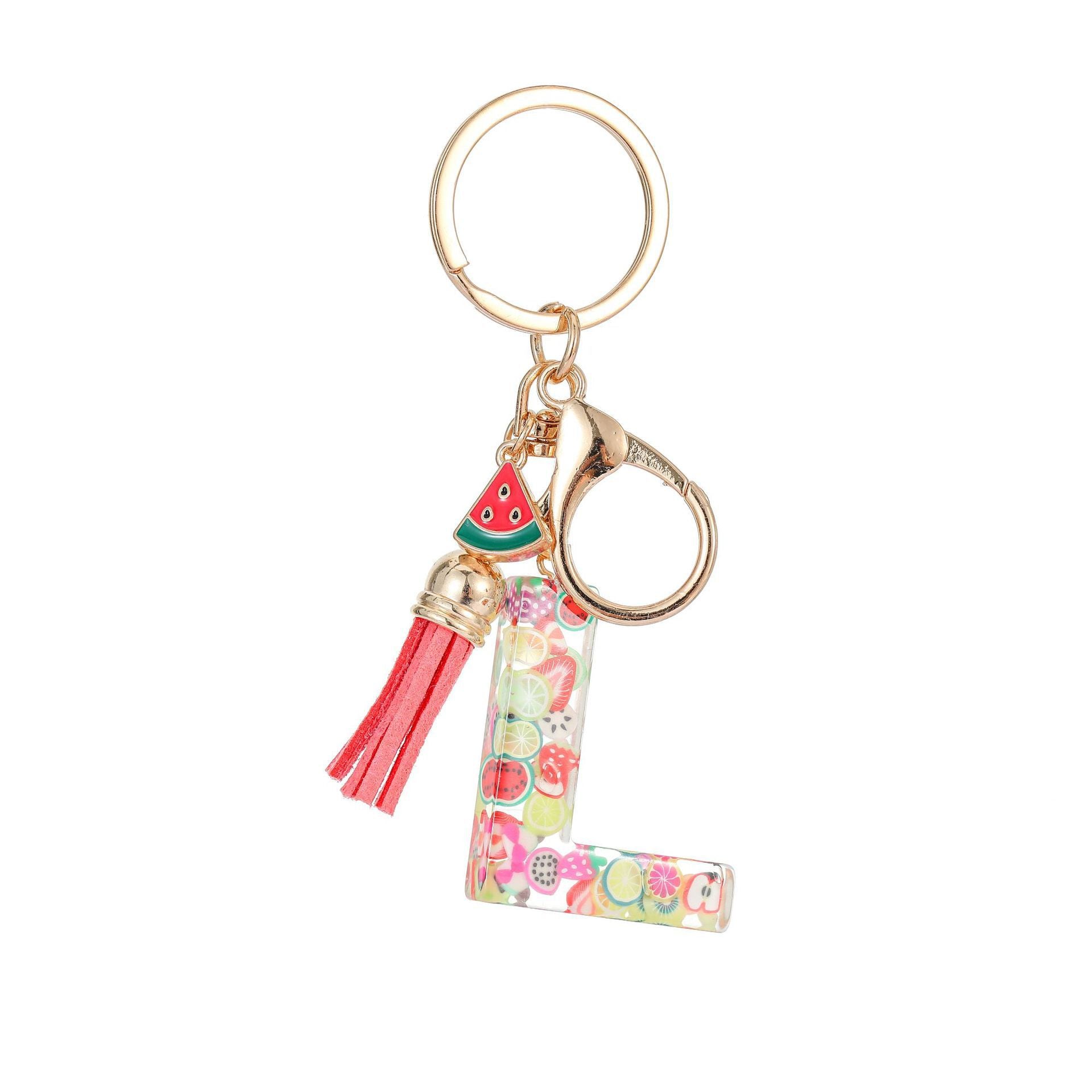 Wholesale Fruit resin letter keychain