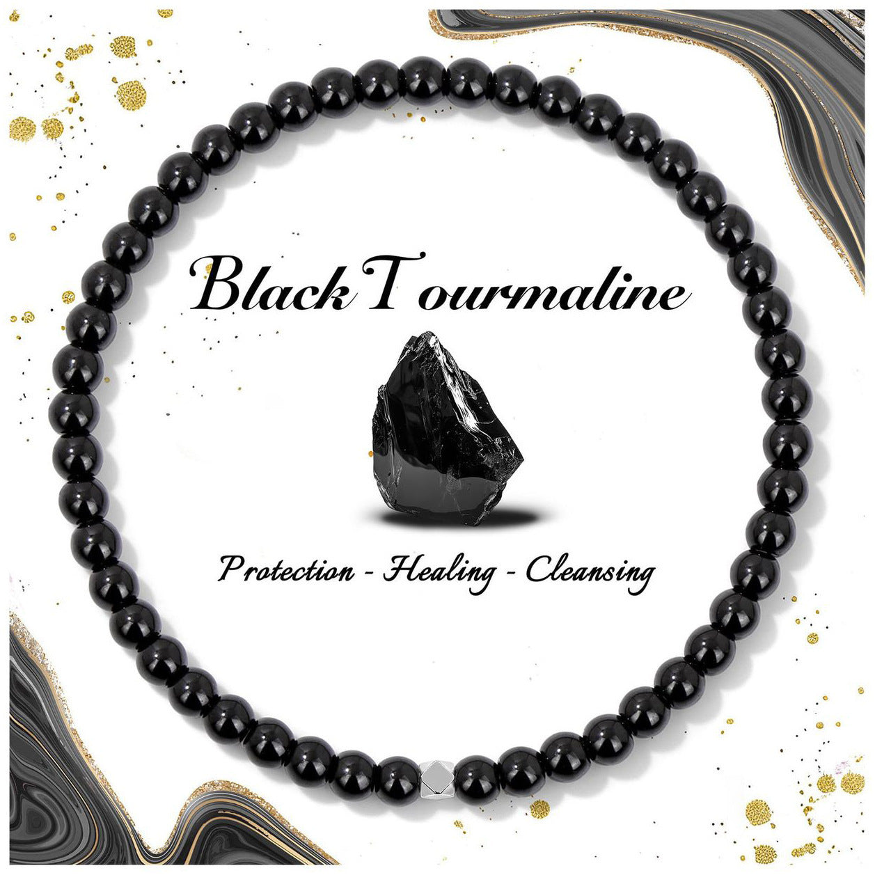 Wholesale Natural Crystal  Stainless Steel Beaded Stretch Rope Bracelet