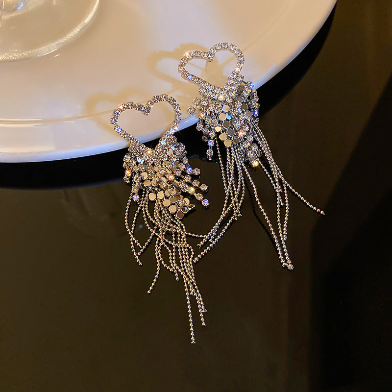 Wholesale Diamond Long Tassel Earrings Blingbling Earrings ACC-ES-Huih005