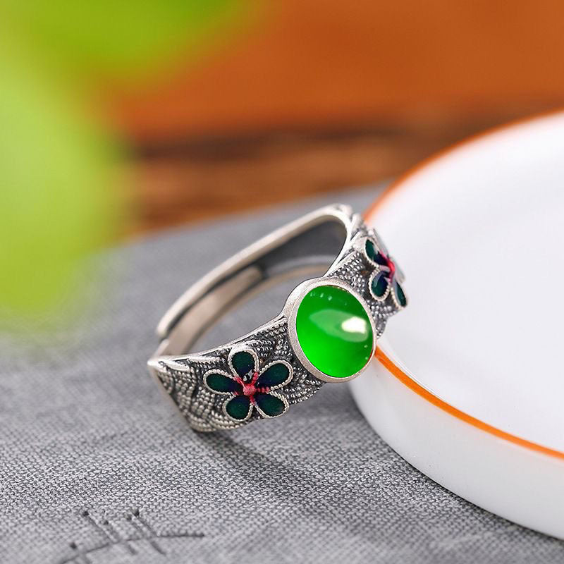 Wholesale watermelon red crystal ring opening adjustable