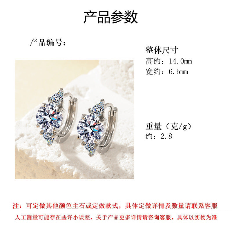 Wholesale Luxury and trendy zircon earrings stylish and simple gold-plated