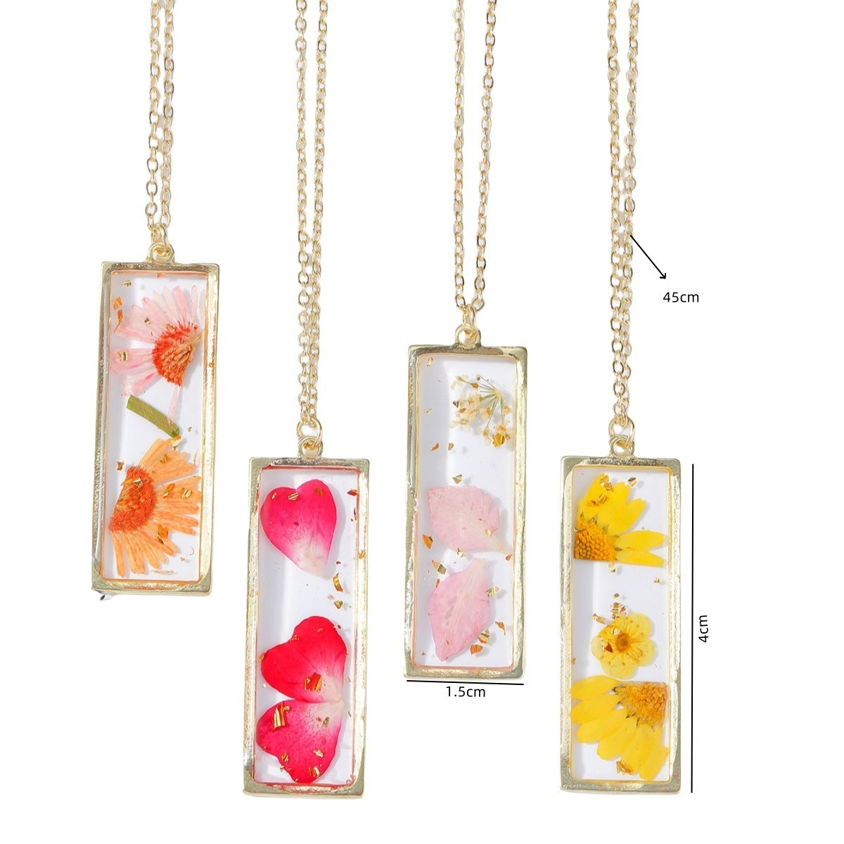 Wholesale Pastoral December Birth Flower Resin Pendant Necklace - Boutique Resale Jewelry Accessory