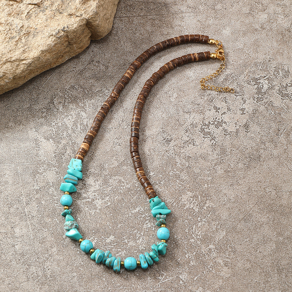 Wholesale 3PCS Turquoise nut shell necklace