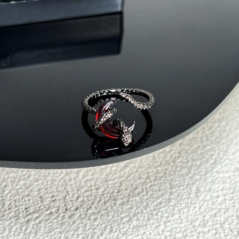 Wholesale Wind Winding Snake Moon Advanced Sense Open Ring