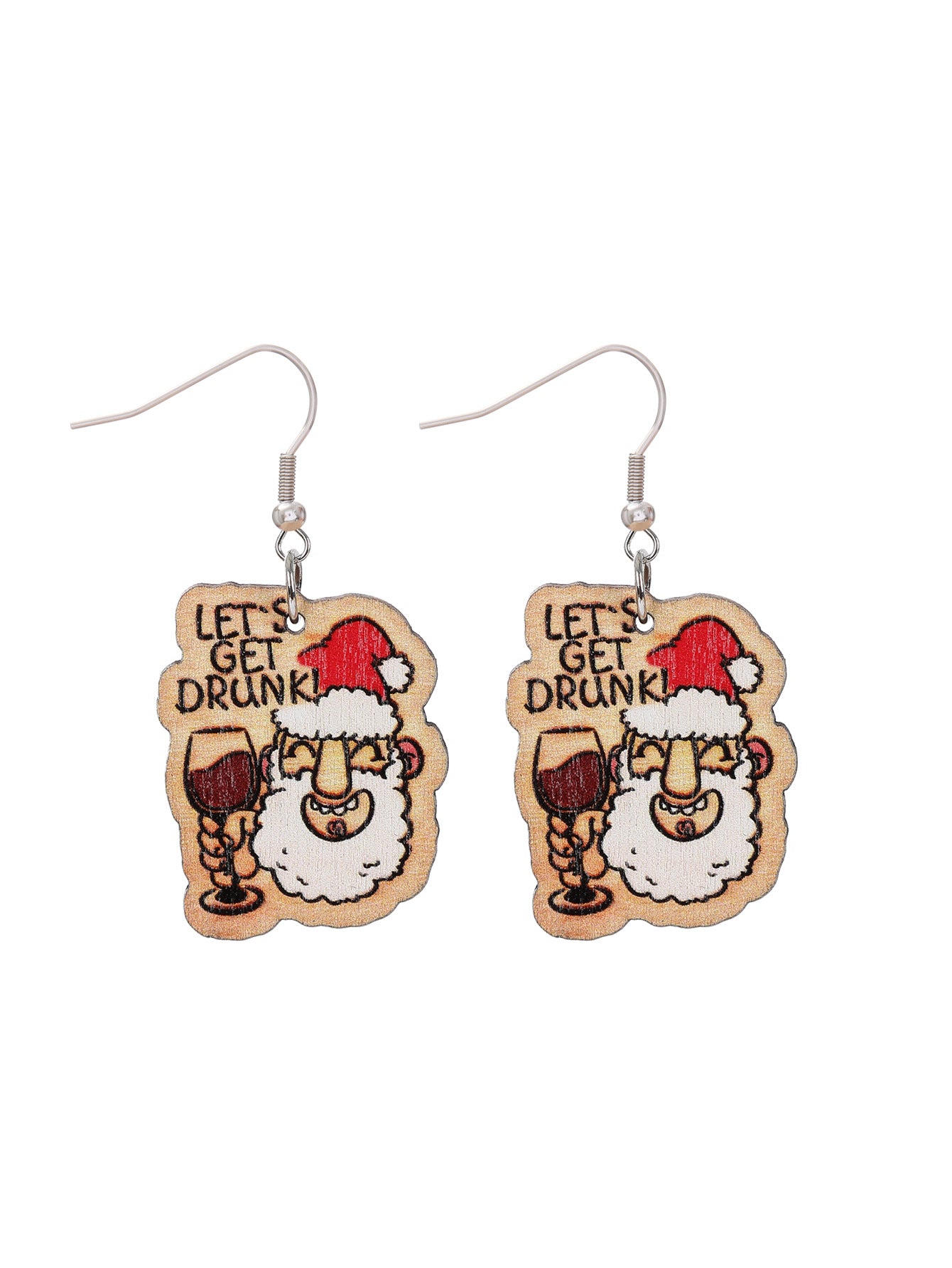 Wholesale Christmas Party Cute Snowman Christmas Tree Cartoon Wooden Earrings