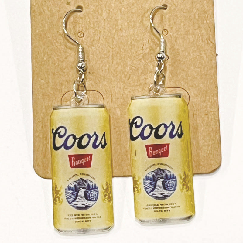 Wholesale 2 Pairs/pack Party Beer Can Fun Acrylic Earrings ACC-ES-HY074