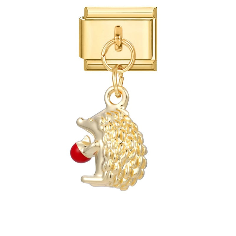 Wholesale Italian Charm Bracelet 9mm DIY Splicing Colored Gold Pendant Stainless Steel Composable Bracelet