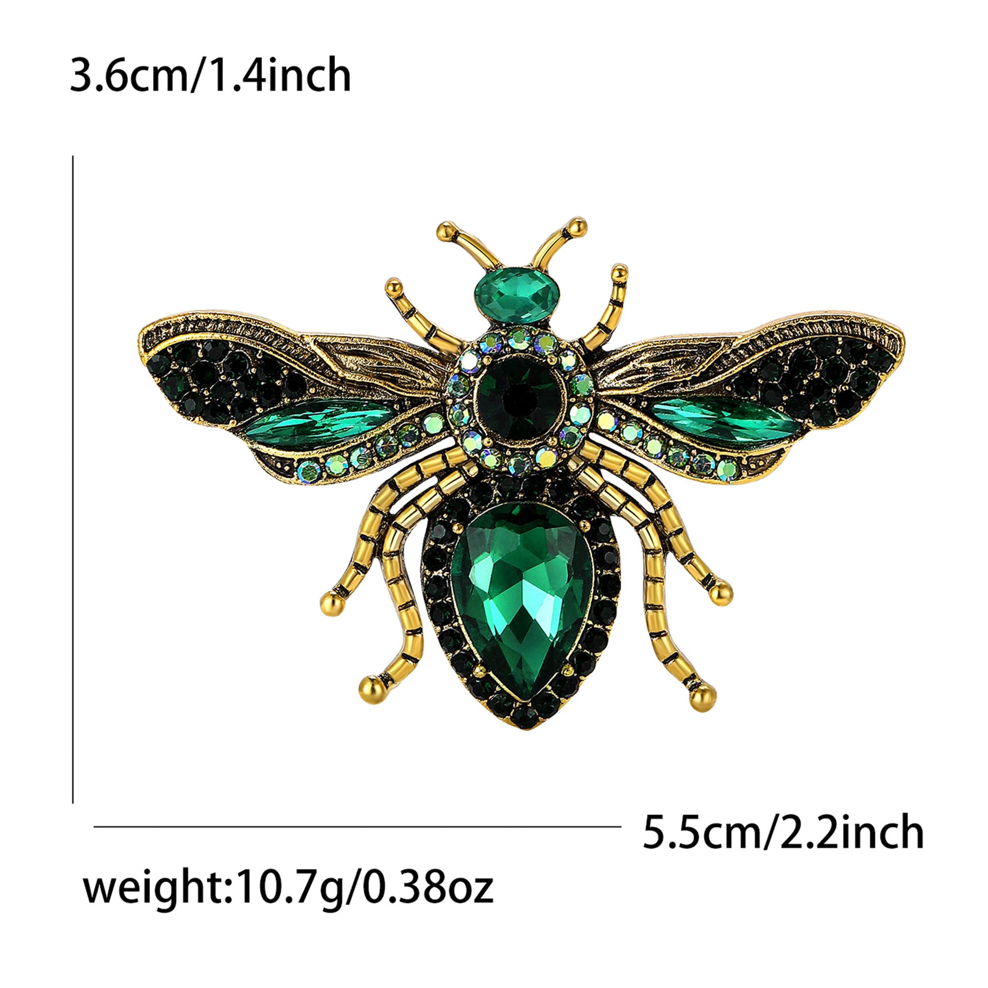 Wholesale Alloy Rhinestone Bee Brooch Pin Chic Unisex Suit Lapel Everyday Accessory