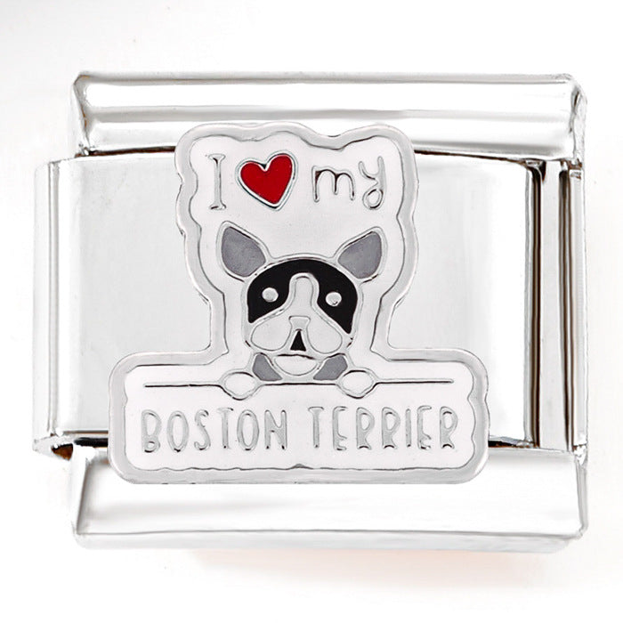 Bracelet de charme italien en gros 9 mm DIY SPLICAGE MIGN DOG BRACILAGE D'ACIER SECTIONNEL