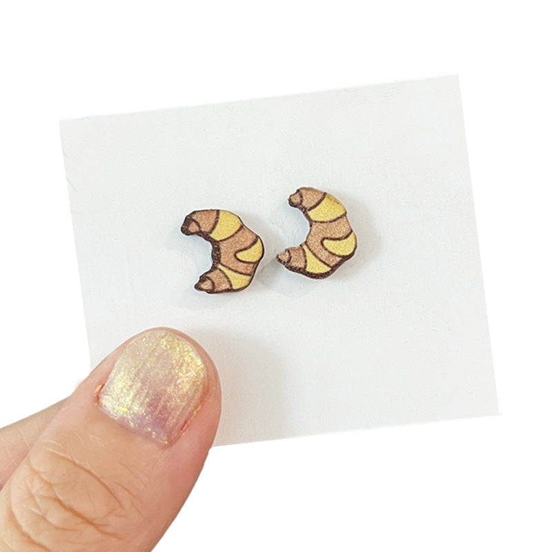 Wholesale 2 pairs/ pack Wooden Gourmet Gardening Cooking Horn Earrings