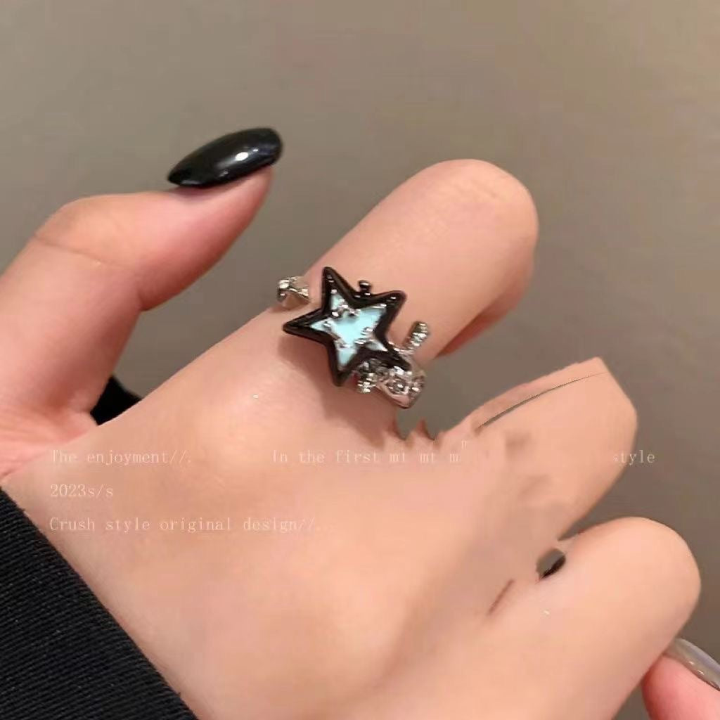 Wholesale Contrast color Opal star ring