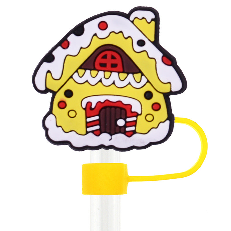 Wholesale Random 100pcs Christmas 10mm PVC Soft Straw Tube Cap ACC-SCR-RYY082